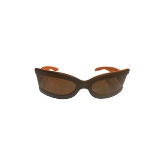 Gold & Wood Paris Orange Oval Sunglasses